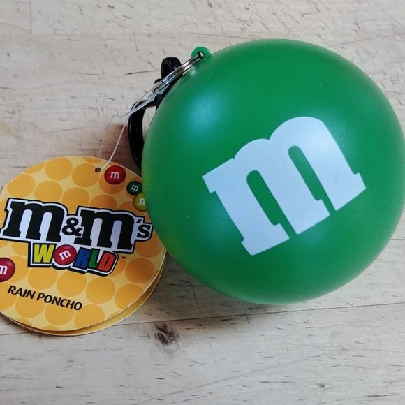 M&M Rain Poncho in Green Ball Keychain - Picture 1 of 6